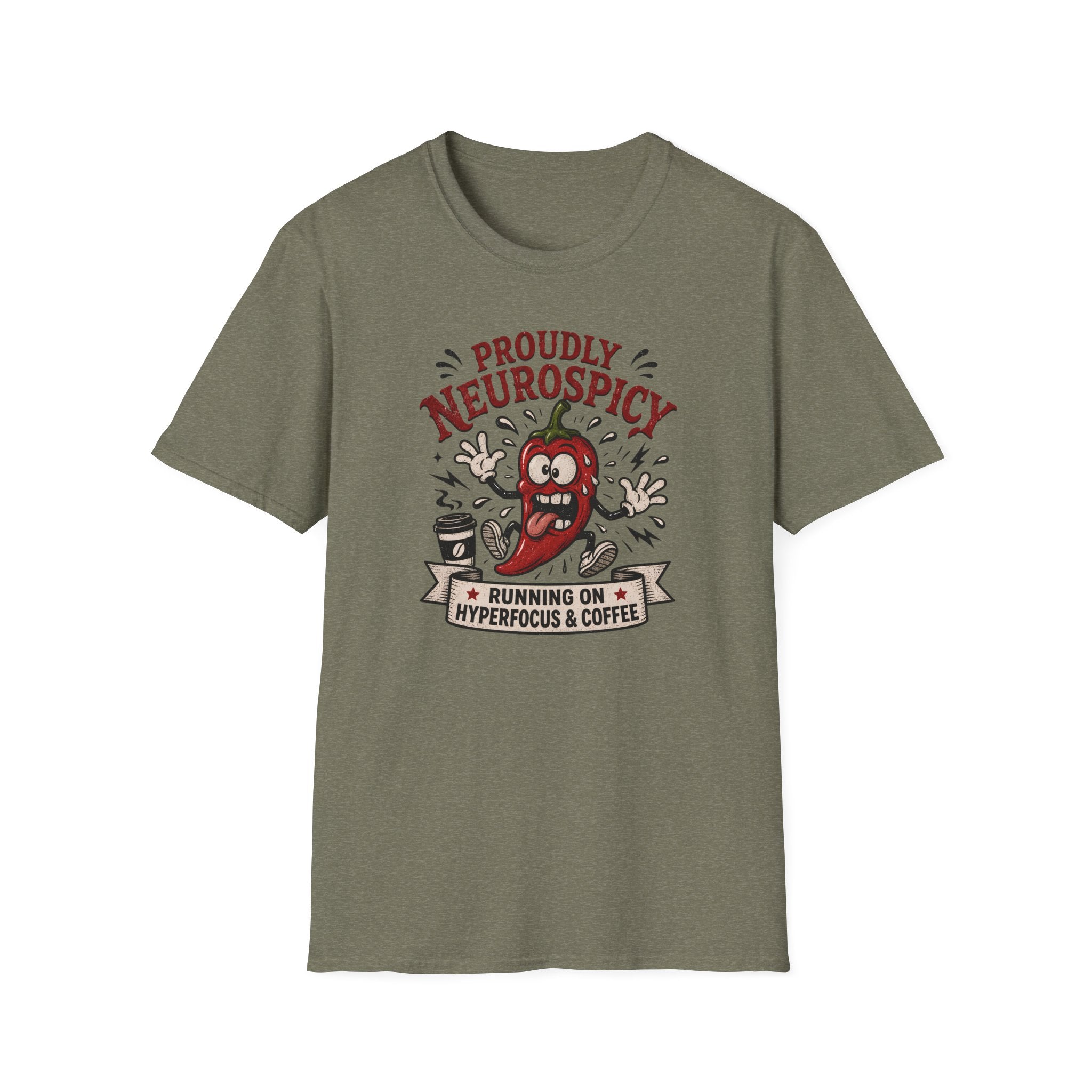 Neurospicy Running On Hyperfocus And Coffee T-Shirt