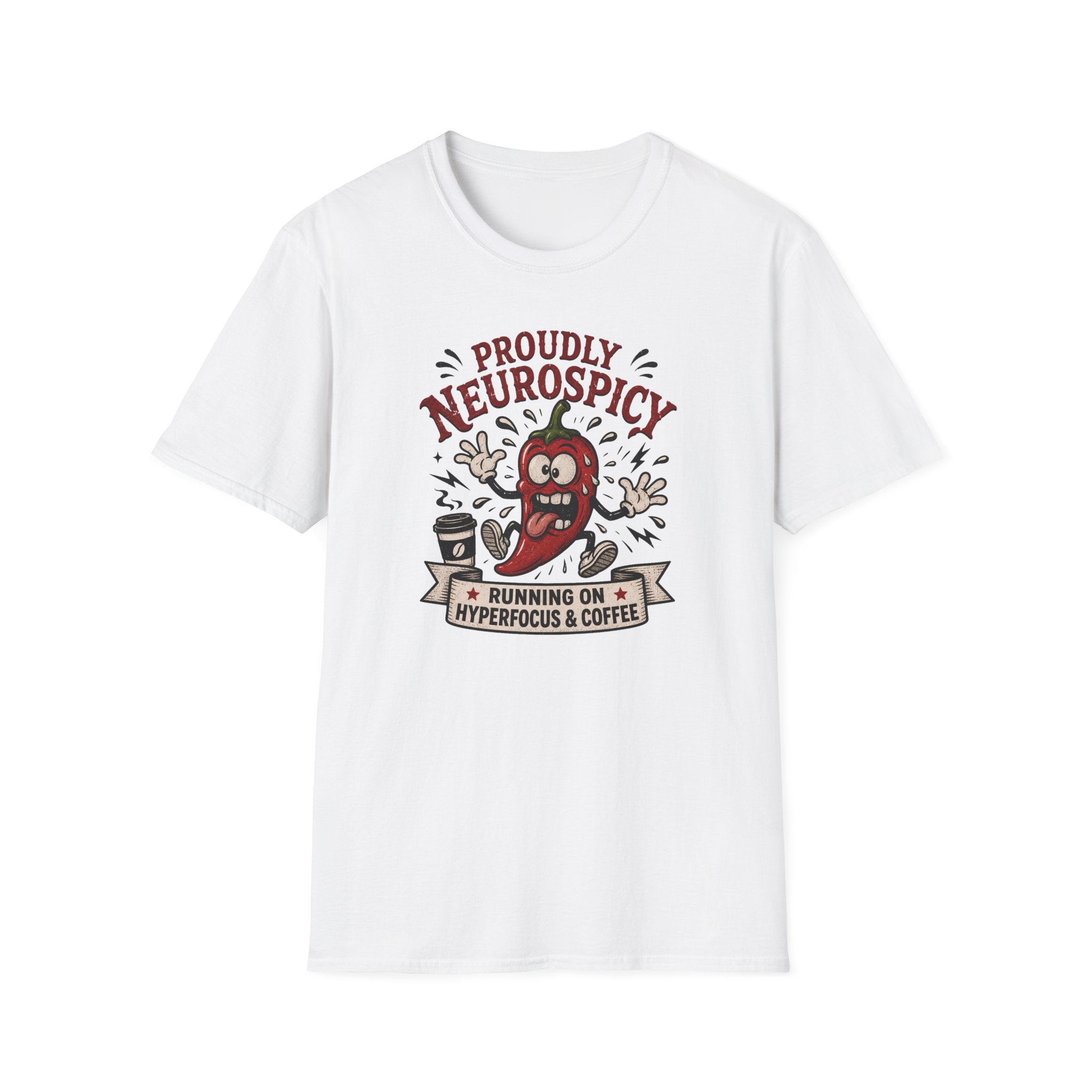 Neurospicy Running On Hyperfocus And Coffee T-Shirt
