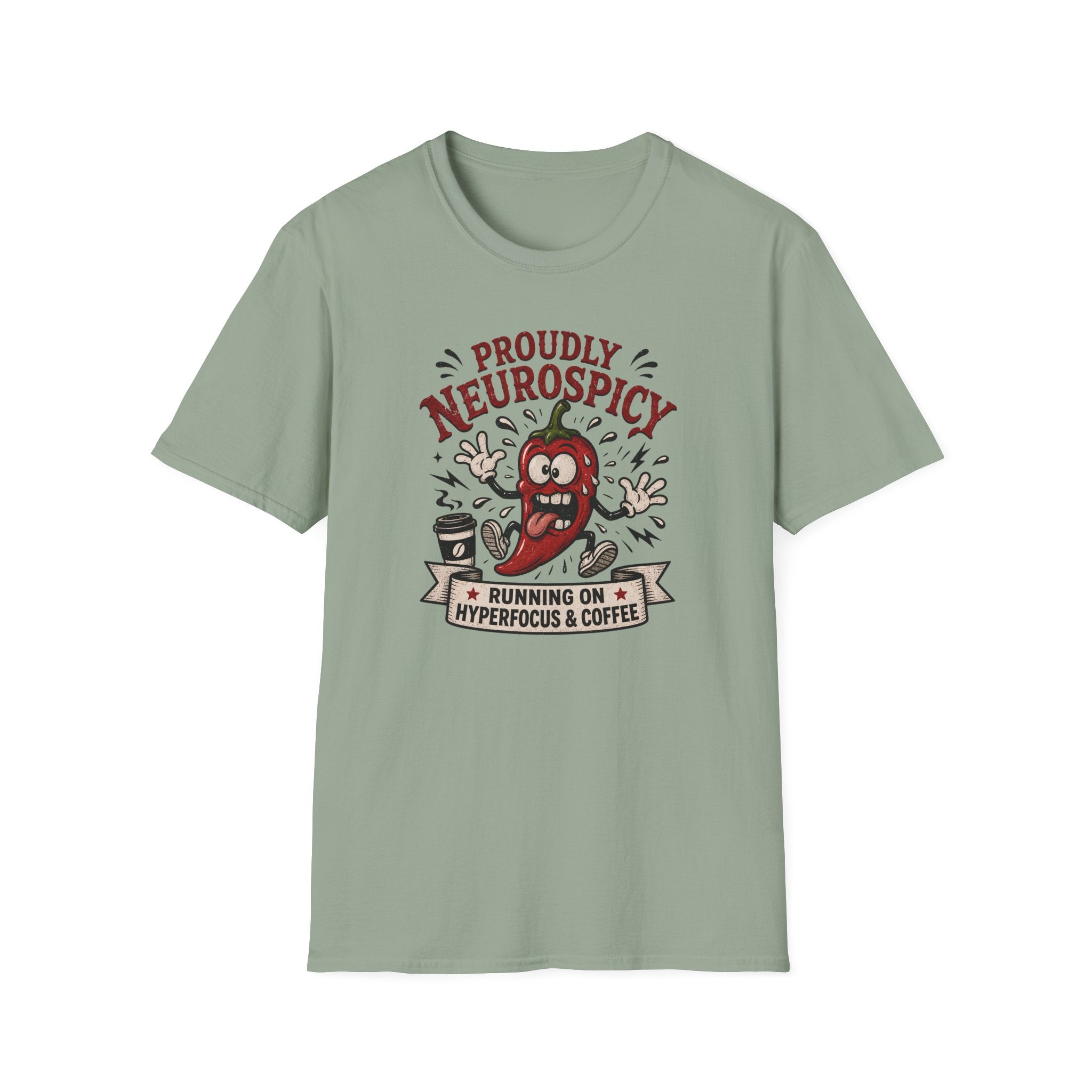 Neurospicy Running On Hyperfocus And Coffee T-Shirt